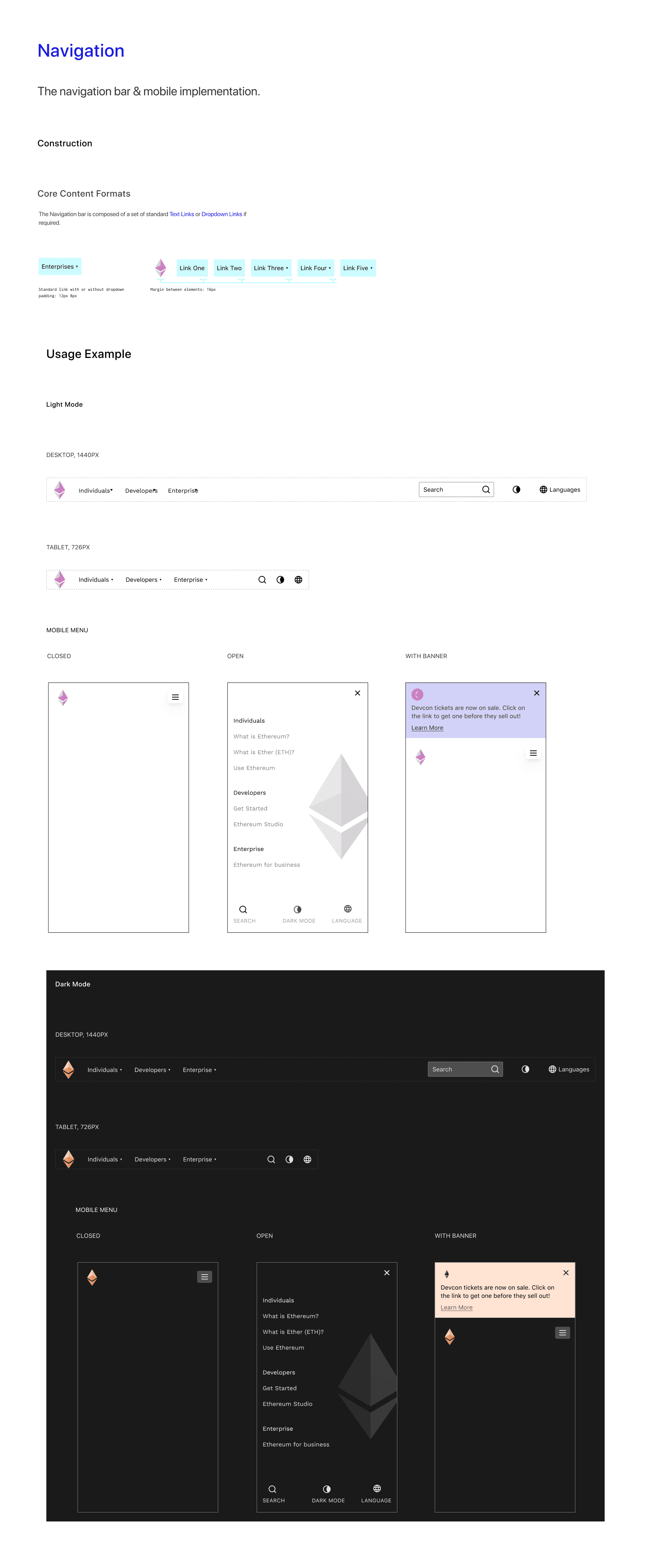 Ethereum.org styleguide by Carl Fairclough