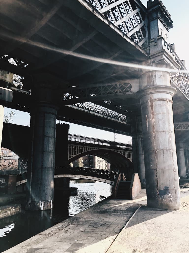 Brick arches beneath an elevated railway